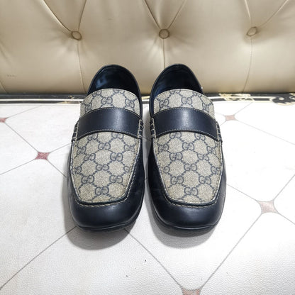 Gucci Blue GG Print Leather Loafers 0079