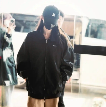 Prada Black Nylon Long Coat for Men