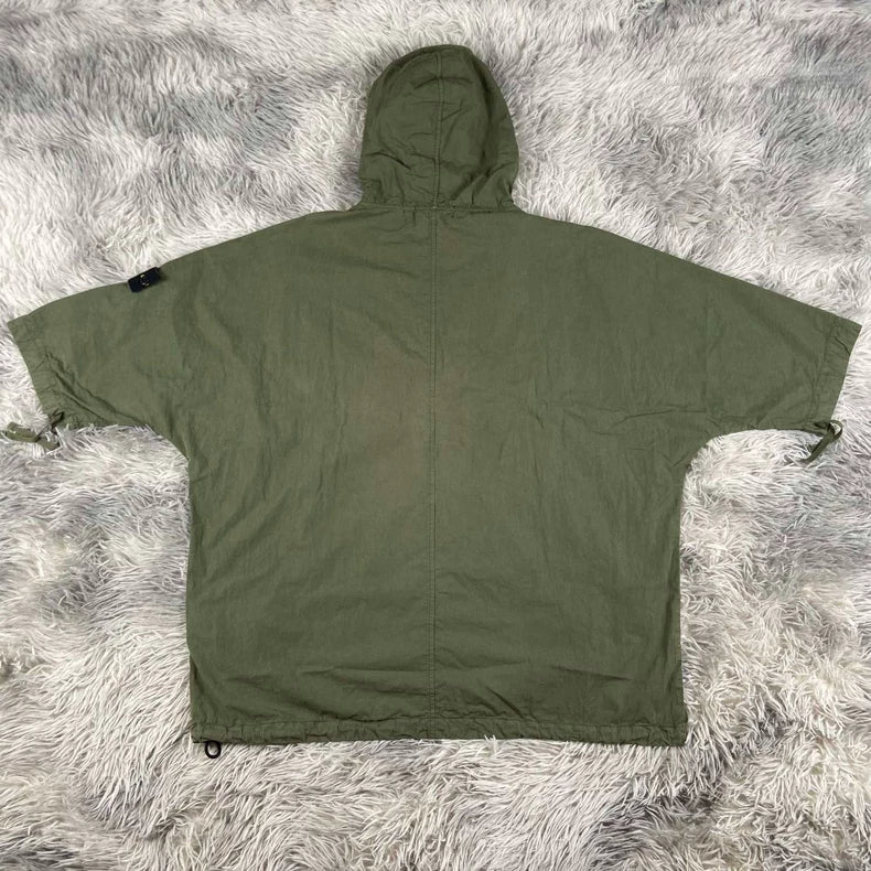 Stone Island Green Half-Sleeve Hooded Jacket