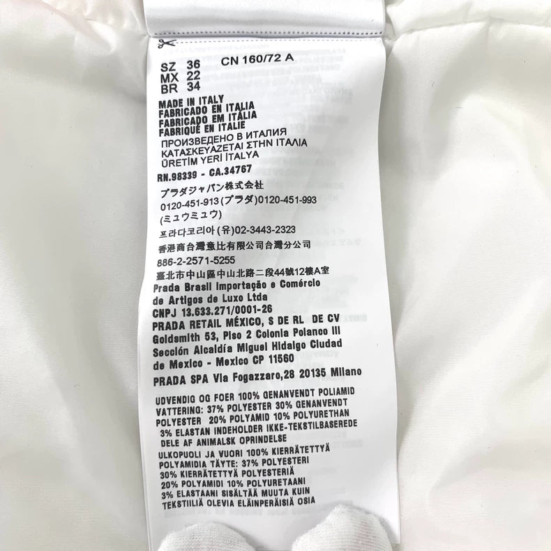 Prada White Triangle Collar Jacket