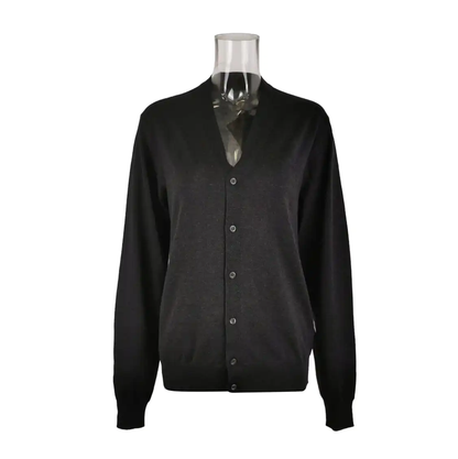 Prada Grey Wool Long Sleeve Cardigan for Men