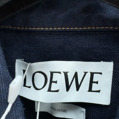 Loewe Men's Navy Long Sleeve Cotton Coat 0089