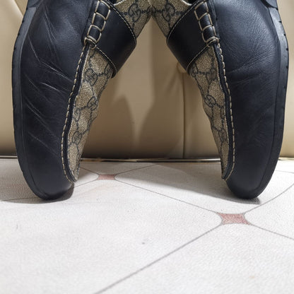Gucci Blue GG Print Leather Loafers 0079