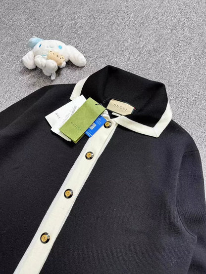 Gucci Black and White Knit Cardigan