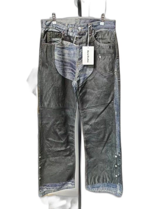 Acne Studios 3D Print Distressed Denim Pants