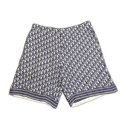 Dior Blue Red Printed Silk Shorts