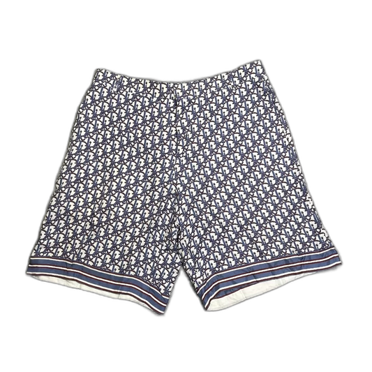 Dior Blue Red Printed Silk Shorts