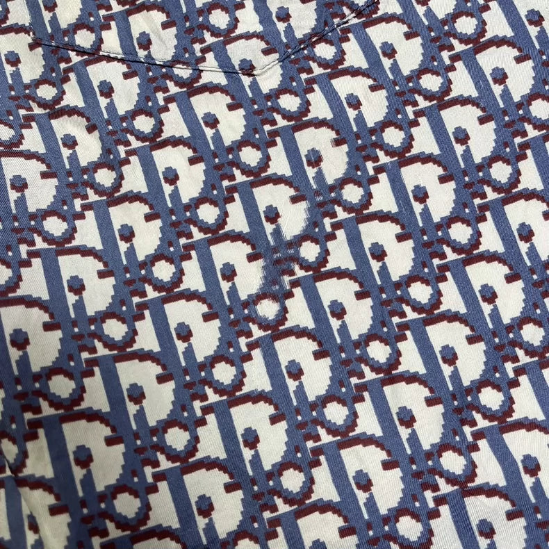 Dior Blue Red Printed Silk Shorts