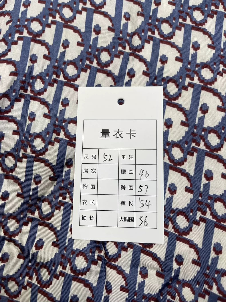 Dior Blue Red Printed Silk Shorts