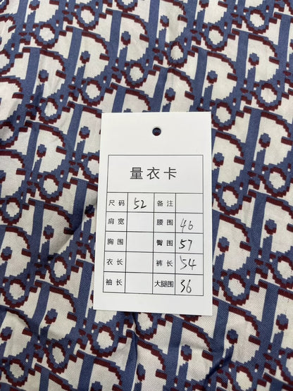 Dior Blue Red Printed Silk Shorts