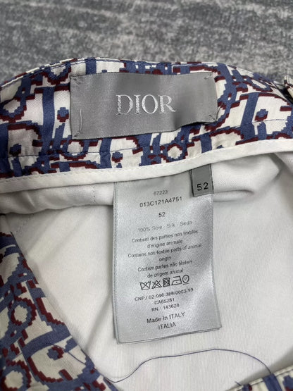 Dior Blue Red Printed Silk Shorts