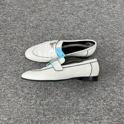 Hermes Silver Buckle Loafers Size 37