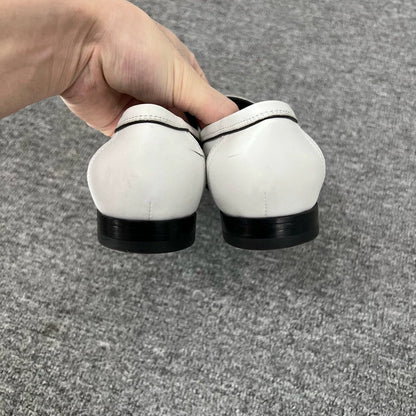 Hermes Silver Buckle Loafers Size 37