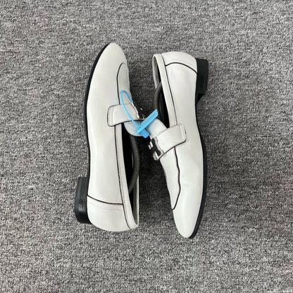 Hermes Silver Buckle Loafers Size 37