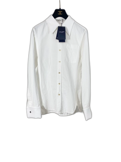 Saint Laurent White Embroidered Shirt