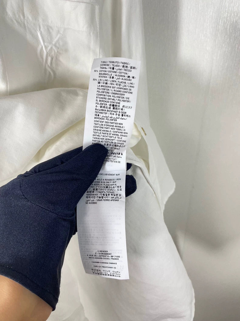 Saint Laurent White Embroidered Shirt