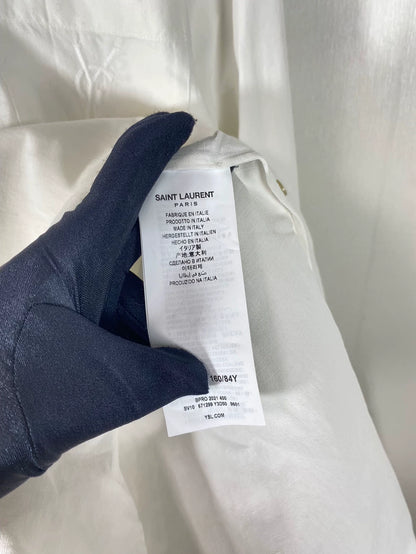 Saint Laurent White Embroidered Shirt