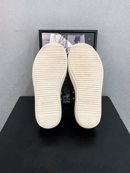 Rick Owens Black and White Canvas Sneakers-yf