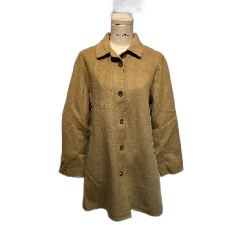 Stylish Vintage Long Camel Coat