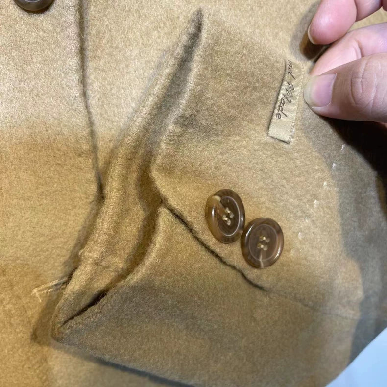 Stylish Vintage Long Camel Coat