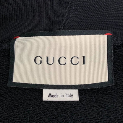 Gucci Black Logo Print Long Hoodie