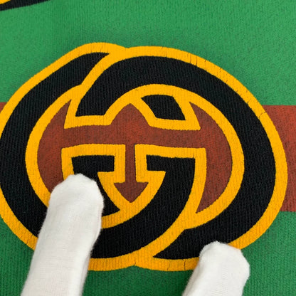 Gucci Black Logo Print Long Hoodie