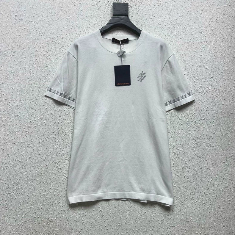 Louis Vuitton White Embroidered Logo Short Sleeve-yf