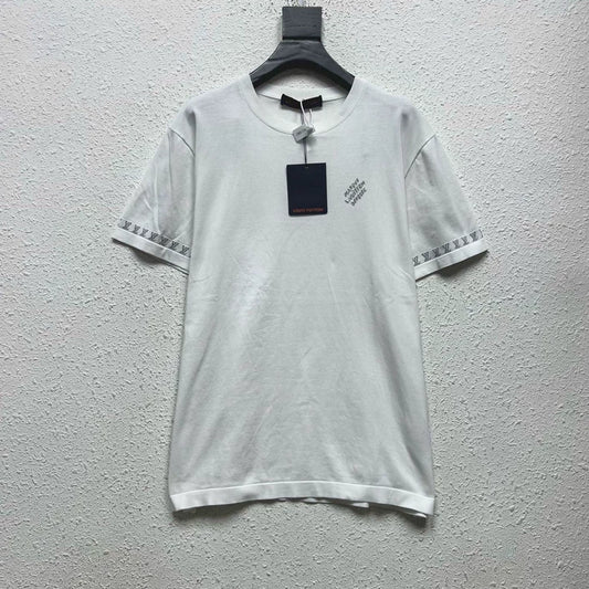 Louis Vuitton White Embroidered Logo Short Sleeve-yf