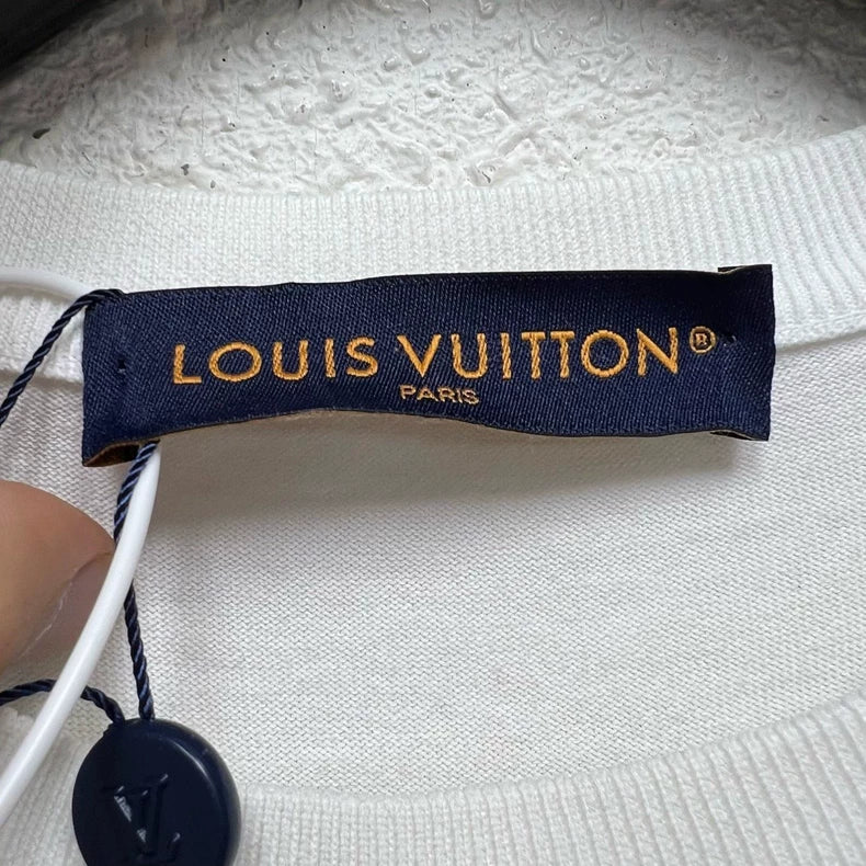 Louis Vuitton White Embroidered Logo Short Sleeve-yf