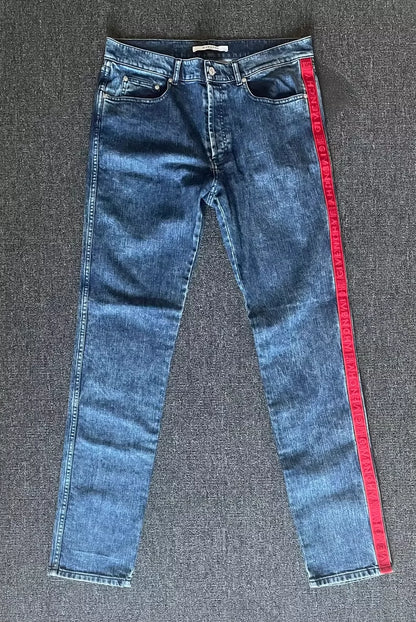 Givenchy Side Stripe Logo Denim Jeans-yf