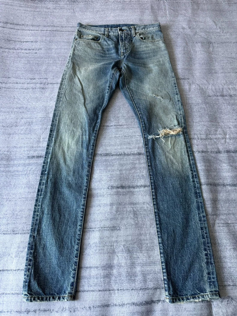 Saint Laurent 16SS Runway Distressed Jeans-yf