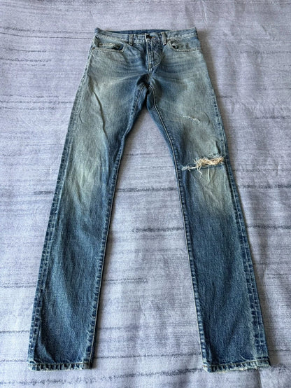 Saint Laurent 16SS Runway Distressed Jeans-yf