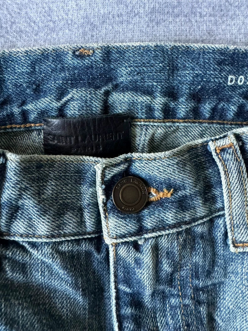 Saint Laurent 16SS Runway Distressed Jeans-yf