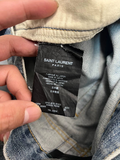Saint Laurent Distressed Blue Denim Pants