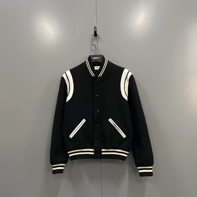 Saint Laurent Colorblock Baseball Jacket