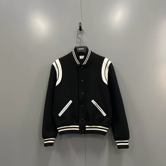 Saint Laurent Colorblock Baseball Jacket