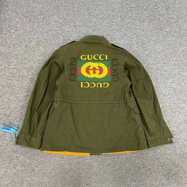 Classic Gucci Green Striped M65 Jacket
