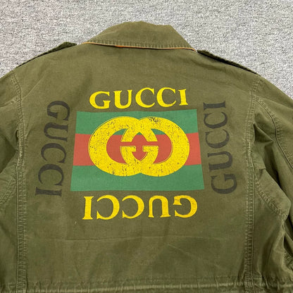 Classic Gucci Green Striped M65 Jacket