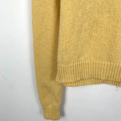 Celine Yellow Knit Sweater with Floral Design