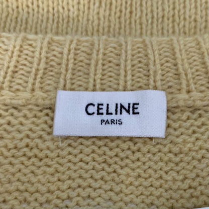 Celine Yellow Knit Sweater with Floral Design