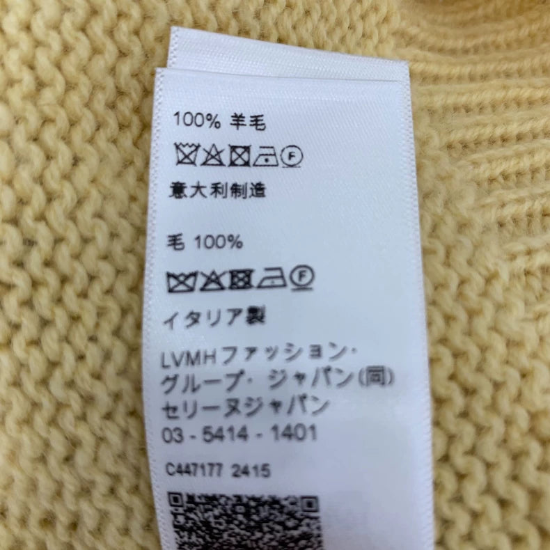 Celine Yellow Knit Sweater with Floral Design