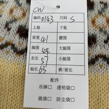 Celine Yellow Knit Sweater with Floral Design