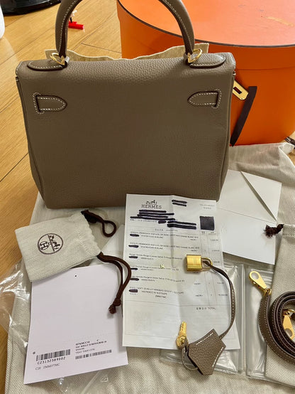 Hermes Kelly 28 Bag with Paperwork