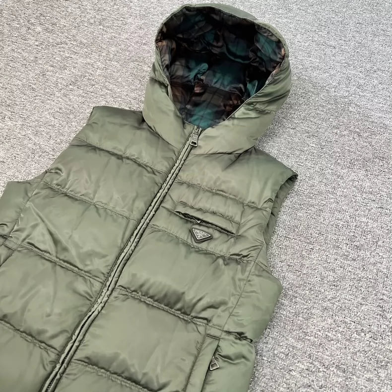 Prada Hooded Vest in Green