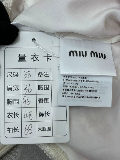 miumiu Red Houndstooth Cashmere Jacket