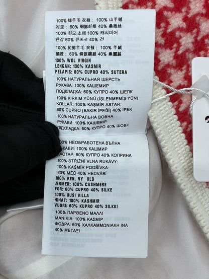 miumiu Red Houndstooth Cashmere Jacket