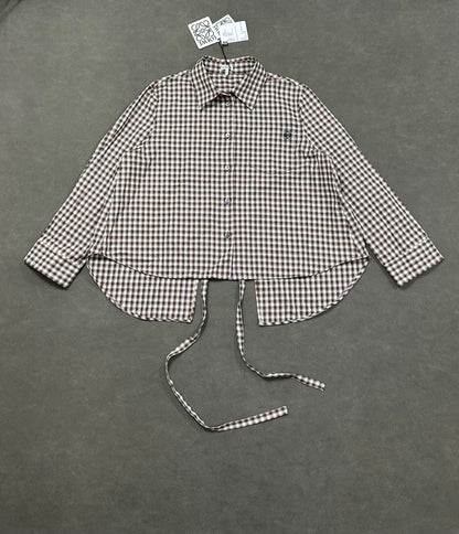 LOEWE FW24 Logo Embroidered Check Shirt