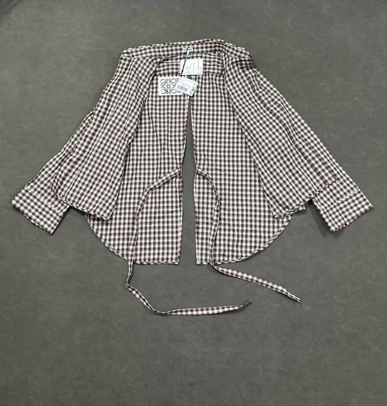 LOEWE FW24 Logo Embroidered Check Shirt