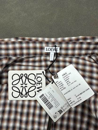 LOEWE FW24 Logo Embroidered Check Shirt