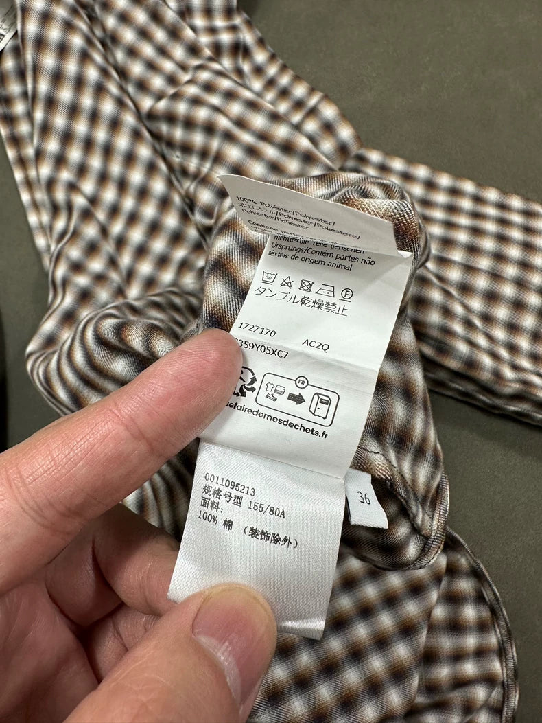 LOEWE FW24 Logo Embroidered Check Shirt
